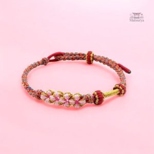 Bracelet Japonais tressé Fleur de pêche