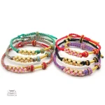 Fleur de pêche en bracelet tressé japonais élégant
