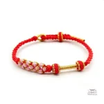 Bracelet japonais tressé avec design floral unique