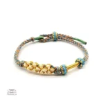 Bracelet japonais avec motif floral tressé à la main