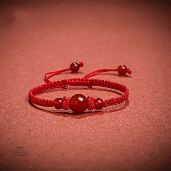 bracelet-japonais-tresse-perles-d-agate-rouge-1 Bracelet japonais tressé en perles d'agate rouge