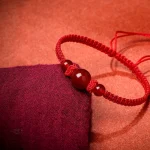 Bracelet en agate rouge au style japonais