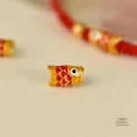 Bracelet en tissu tressé motif koi