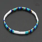 Élégant bracelet bleu en perles Miyuki