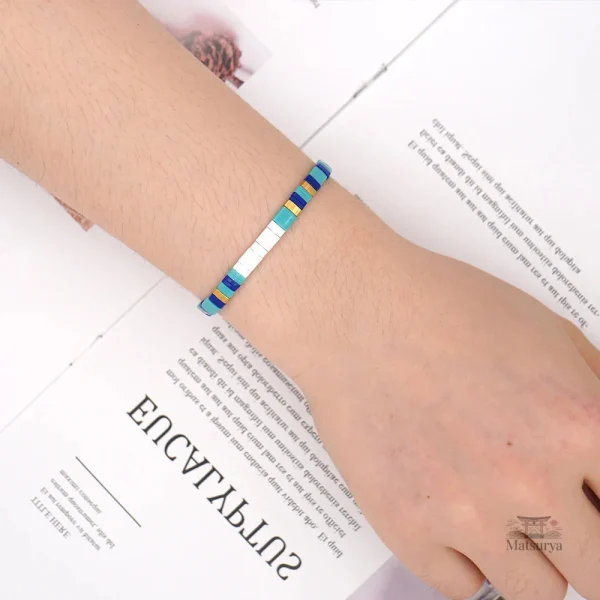 Bracelet bleu tendance, style Miyuki