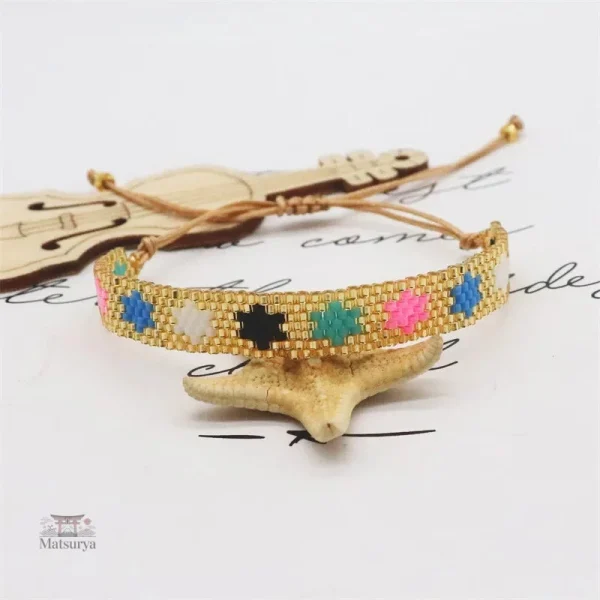 Bracelet en perles Miyuki, inspiration étoilée
