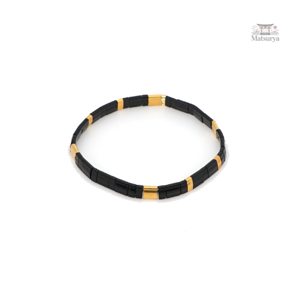 Bracelet Miyuki, finition noire raffinée