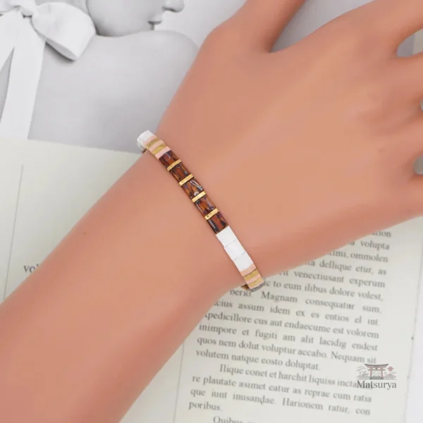 Bracelet artisanal Miyuki avec perles japonaises