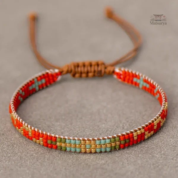 Bracelet en perles Miyuki, rouge attrayant
