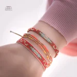 Bracelet en perles Miyuki de couleur rouge