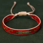 Bracelet coloré Miyuki avec des perles rouges
