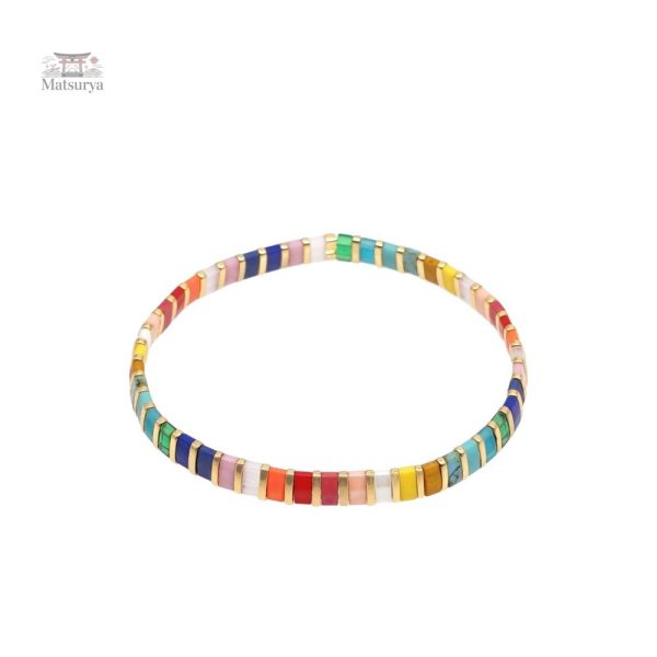 Bracelet Miyuki Tila arc en ciel, couleur vibrante et design unique