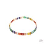 Bracelet Miyuki Tila, motif arc en ciel pour un style lumineux