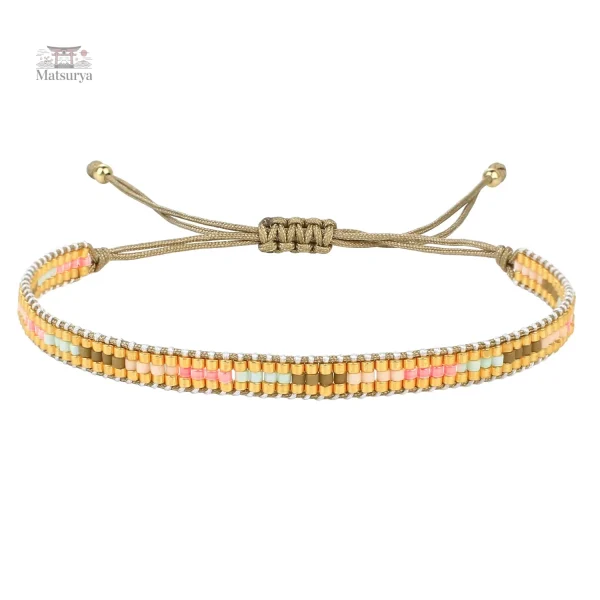 Bracelet artisanal Miyuki aux teintes variées