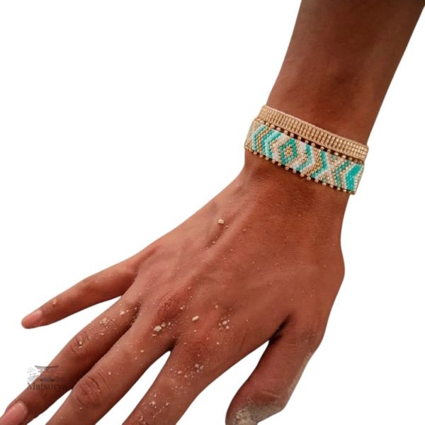 Bracelet Miyuki Tila avec motif chevrons stylisé