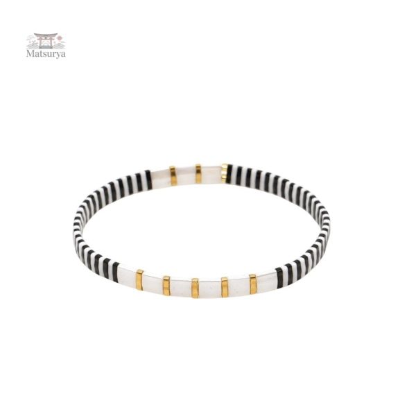 bracelet-miyuki-tila-or-noire-blanc-1 Bracelet Miyuki Tila en or, noir et blanc