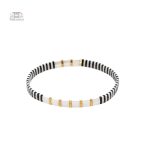 Bracelet Miyuki Tila élégant avec des perles noires et blanches