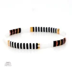 Bracelet Miyuki chic en perles noires et blanches