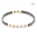 Bracelet Miyuki Tila tendance, or noir et blanc