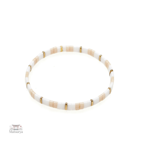 Bracelet Miyuki Tila Rose Blanc