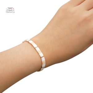 Bracelet Tila en perles rose et blanc