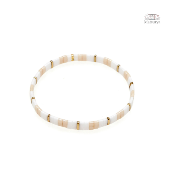 Miyuki bracelet coloré en rose et blanc