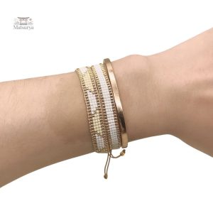 Bracelet tissé Miyuki en teintes douces