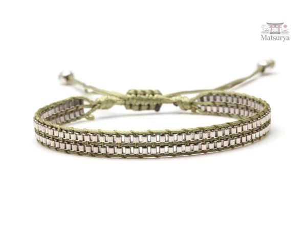 Bracelet camel tissé Miyuki, design contemporain et léger