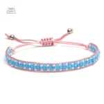 Bracelet Miyuki tissé, nuances de camel élégantes