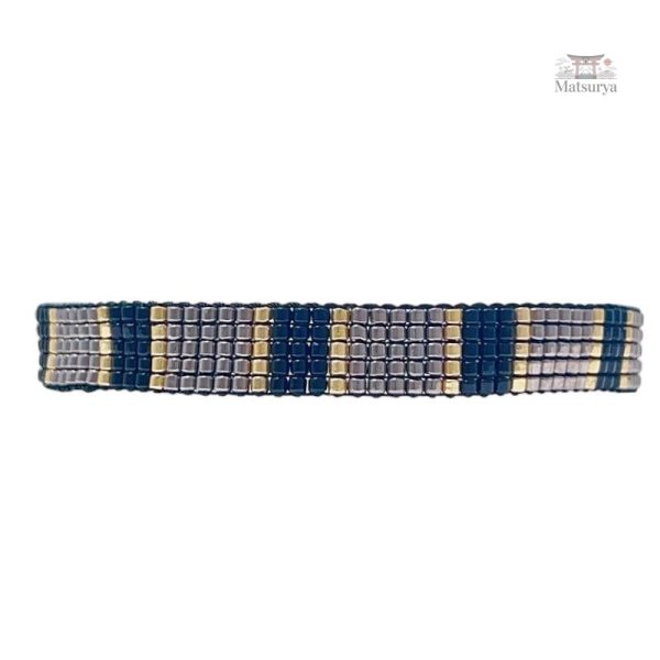 Bracelet Miyuki tissé dégradé en inox - vue 3
