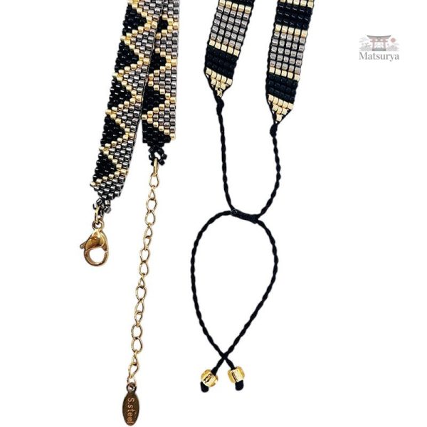 Bracelet Miyuki tissé dégradé en inox - vue 4