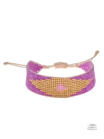 Bracelet Miyuki tissé mauvais Œil en perles colorées