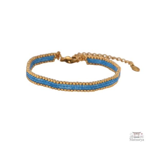 Bracelet Miyuki tissé avec des motifs colorés