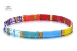 Bracelet Miyuki artisanal avec motifs en verre
