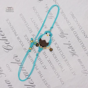 Bracelet Japonais Oiseau Porte-Bonheur en perles colorées