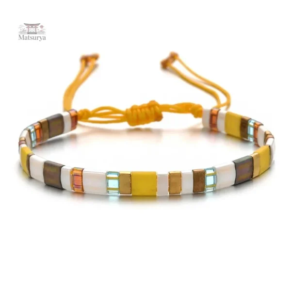 Bracelet Miyuki avec motifs en perles plates