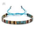 Bracelet unique en perles plates Miyuki