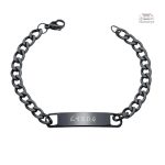 Bracelet en acier avec motifs japonais