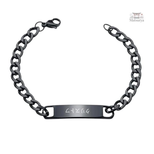 Bracelet en acier avec motifs japonais