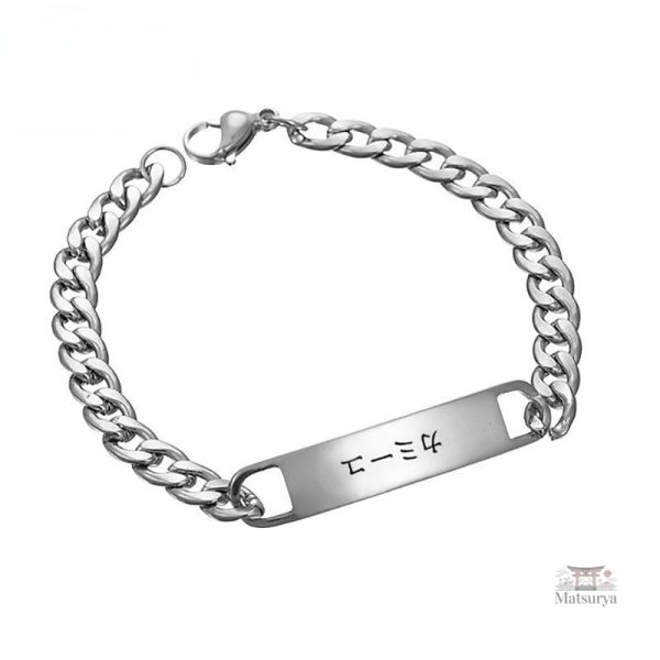 Bracelet en acier avec inscription japonaise