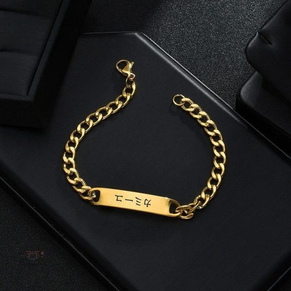 Bracelet japonais en acier, cadeau personnalisé