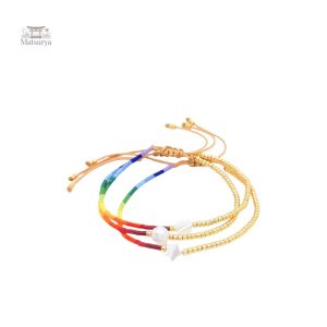 Bracelet Miyuki Boho arc-en-ciel en perles colorées