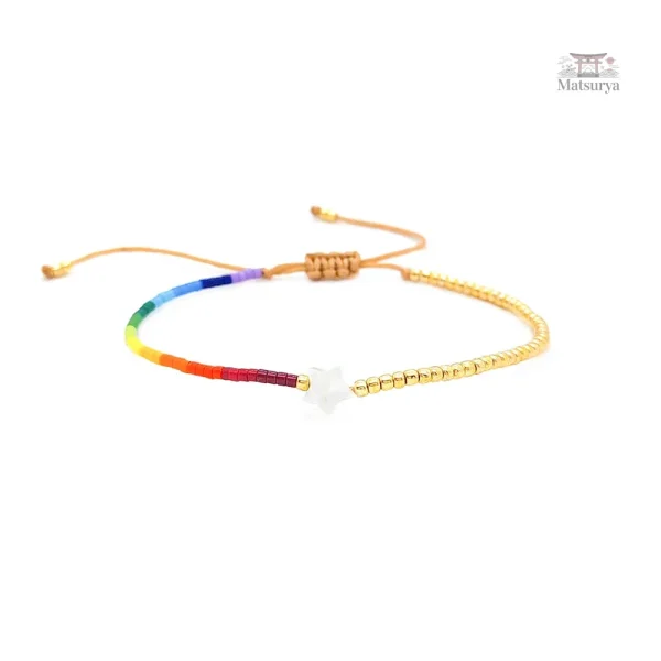 Bracelet Miyuki aux teintes arc-en-ciel pour un look estival