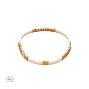 Bracelet Miyuki en perles Tila or blanc