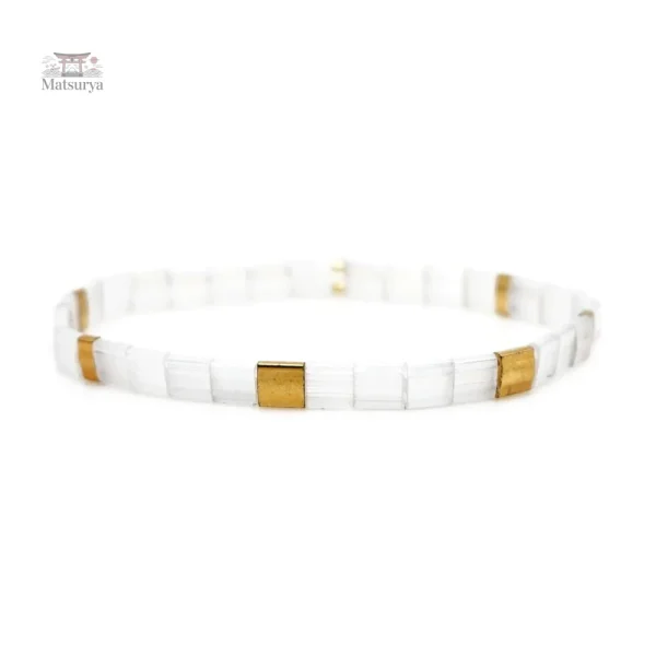 Bracelet en perles Tila, or blanc, tendance Miyuki