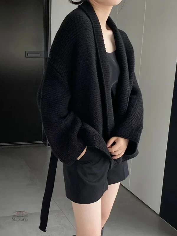 cardigan-kimono-femme-tricote-1 Veste Kimono Tricotée Femme