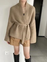 Veste Tricotée Style Kimono pour Femme