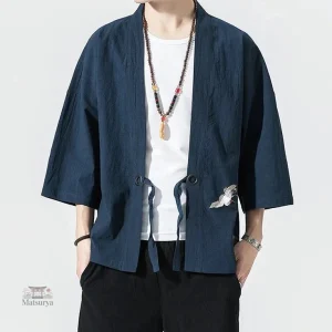 Cardigan kimono homme élégant en tissu léger