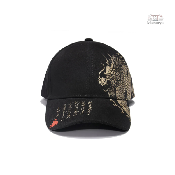 Casquette japonaise ornée d'un dragon
