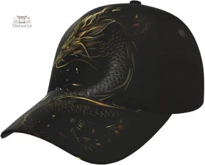 Casquette Japonaise avec motif de dragon stylisé